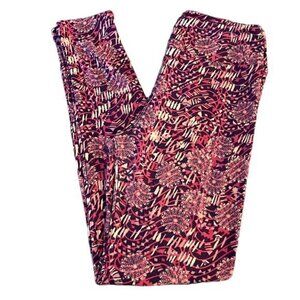 Lularoe Pink & Purple Buttery Soft Leggings One Size GUC #4282